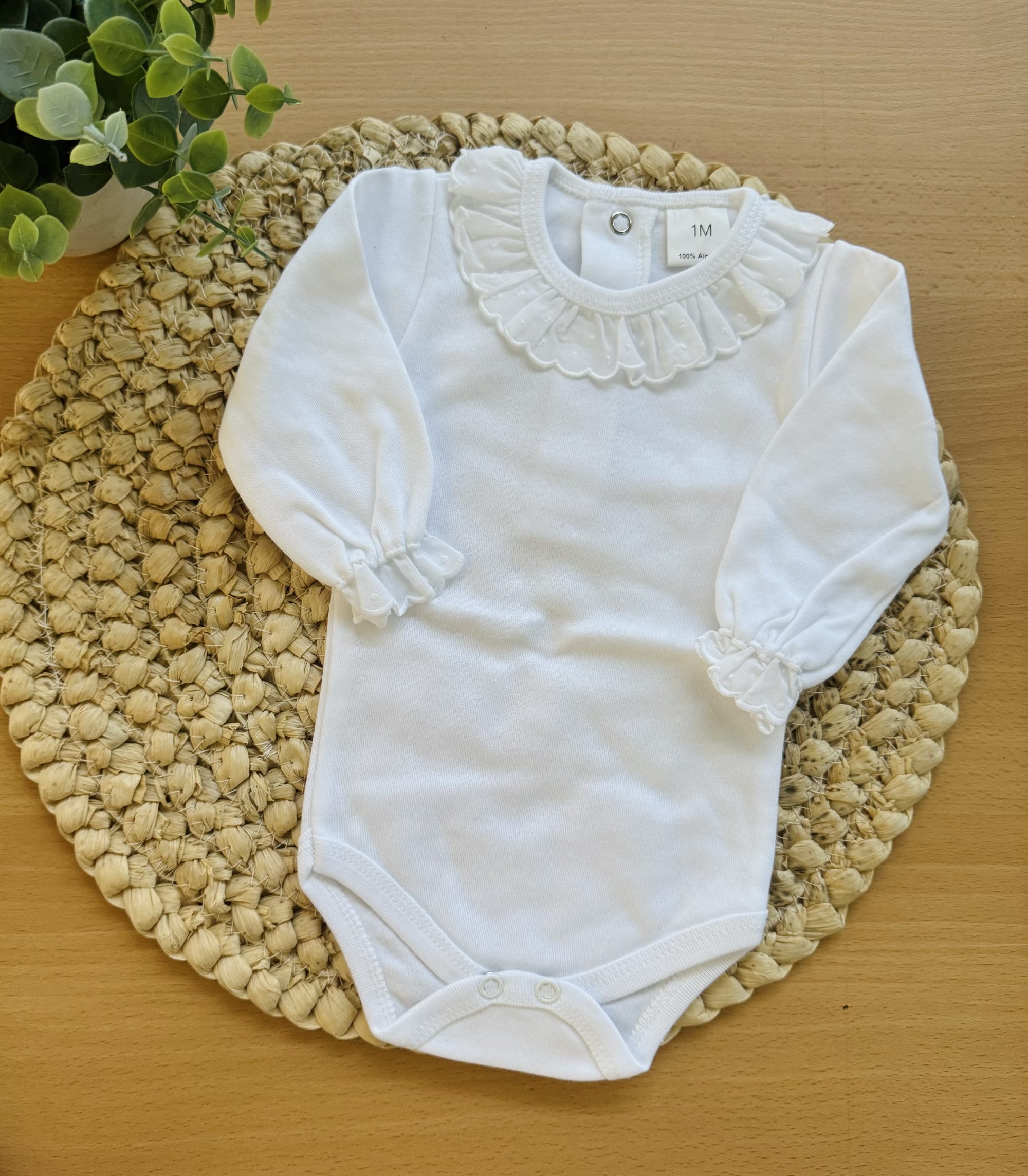 Body golinha de renda - 100% algodão - Sem carda